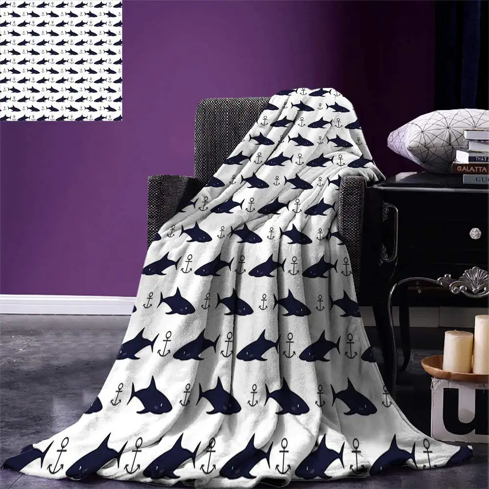 Anchor Throw Blanket Aquatic Pattern with Sharks and Anchors Contemporary Classical Modern Fish Animal Warm Microfiber
Anchor Throw Blanket Aquatic Pattern with Sharks and Anchors Contemporary Classical Modern Fish Animal Warm Microfiber