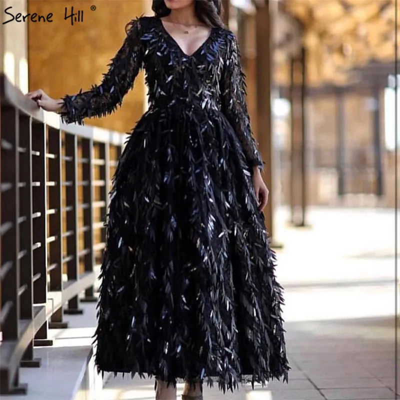 Black V-Neck Full Sequined Luxury Evening Dresses 2019 Dubai Ddesign Long Sleeve Sparkle Evening Gowns Serene Hill LA60834
Black V-Neck Full Sequined Luxury Evening Dresses 2019 Dubai Ddesign Long Sleeve Sparkle Evening Gowns Serene Hill LA60834