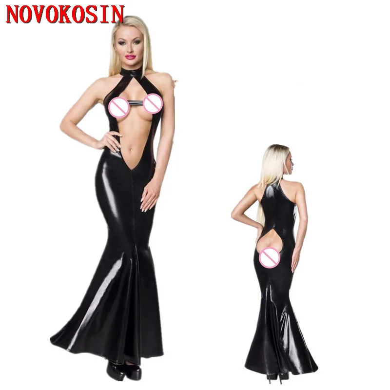 2019 PU Mermaid Night Club Women Sexy Lingerie Dress New Style Black Faux Leather Open Bra Halter Costume
2019 PU Mermaid Night Club Women Sexy Lingerie Dress New Style Black Faux Leather Open Bra Halter Costume