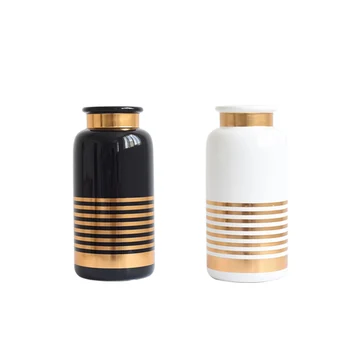 Modern Ceramic Flower Vase Golden Line Design Craft Vase Water Planting Container Bottle Home Decoration R711
Modern Ceramic Flower Vase Golden Line Design Craft Vase Water Planting Container Bottle Home Decoration R711