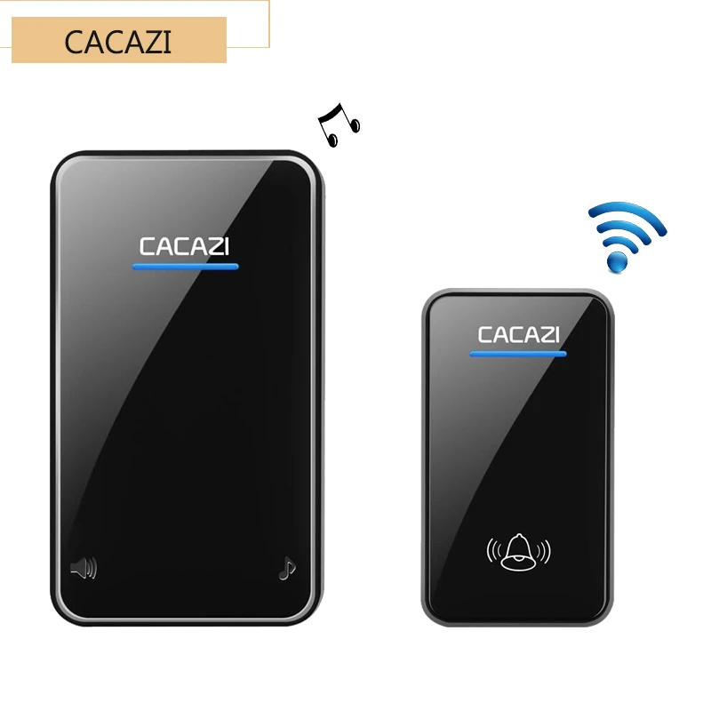 

CACAZI white/Black long range wireless doorbell DC battery-operated 300M remote door bell 48 rings 6 volume door chime