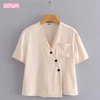 Chiffon short-sleeved shirt female 2019 summer new Korean version of the loose thin port wind wild v-neck casual retro women's
Chiffon short-sleeved shirt female 2019 summer new Korean version of the loose thin port wind wild v-neck casual retro women's