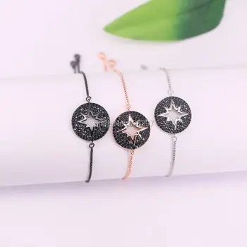 10Pcs Micro pave setting black CZ round hollow out star Connector Bead charm adjustable chain Macrame bracelet
10Pcs Micro pave setting black CZ round hollow out star Connector Bead charm adjustable chain Macrame bracelet