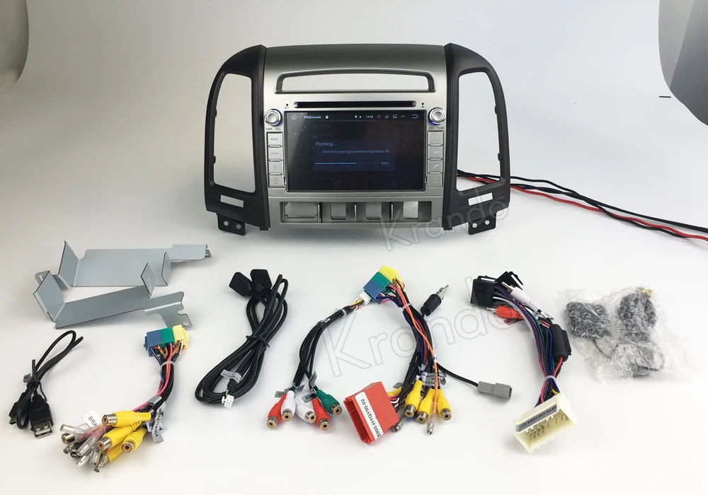 Krando Hyundai Santa Fe 4 hole Android car radio gps navigation multimedia system (4)