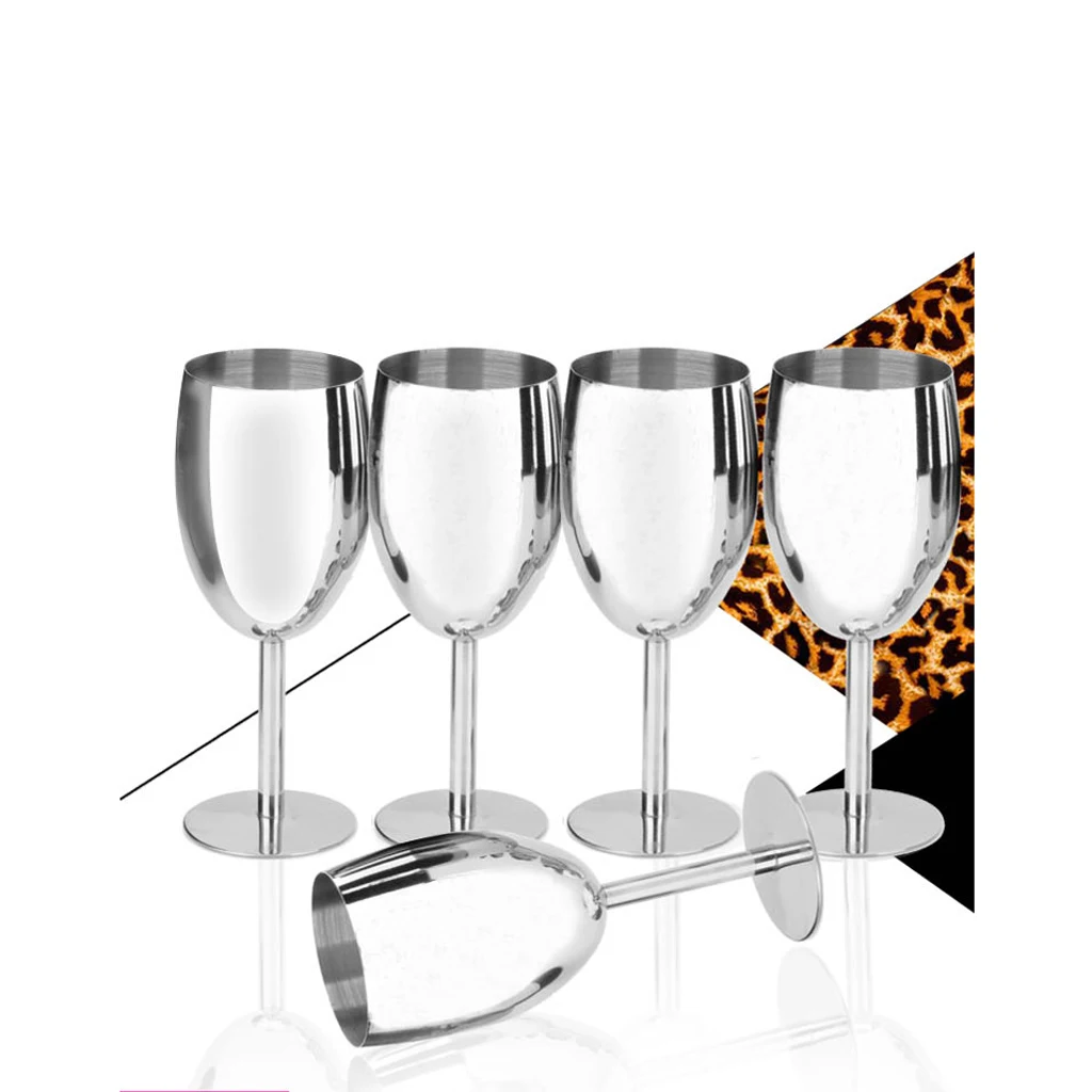 Set of 2 Stainless Steel Wine Champagne Drinks Cups Glasses Goblets Silver Set of 2 Stainless Steel Wine Champagne Drinks Cups Glasses Goblets Silver