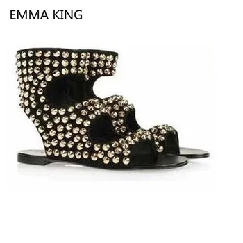New Gold Rivet Studded Women Gladiator Sandals Open Toe Sexy Ladies Summer Beach Shoes Woman Casual Slingbacks Roman Flat Sandal
New Gold Rivet Studded Women Gladiator Sandals Open Toe Sexy Ladies Summer Beach Shoes Woman Casual Slingbacks Roman Flat Sandal