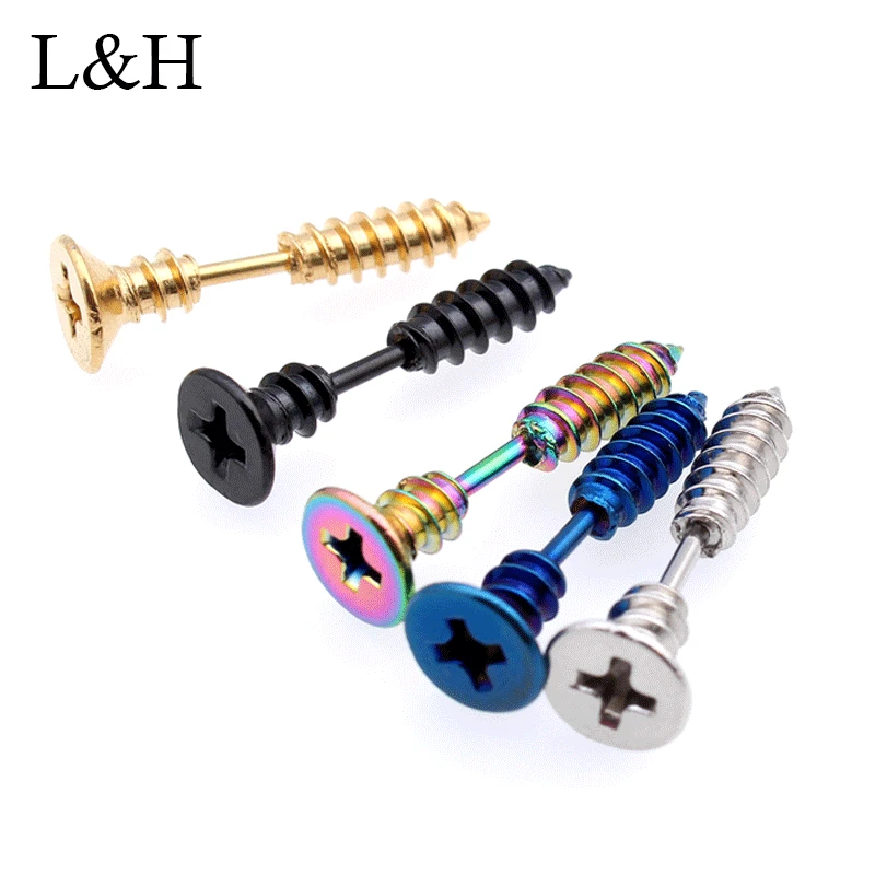2018 Punk Style Personality Screw Stud Earrings Stainless Steel Body Piercing Ear Stud for Men Women 5 Colors boucle d'oreille
2018 Punk Style Personality Screw Stud Earrings Stainless Steel Body Piercing Ear Stud for Men Women 5 Colors boucle d'oreille