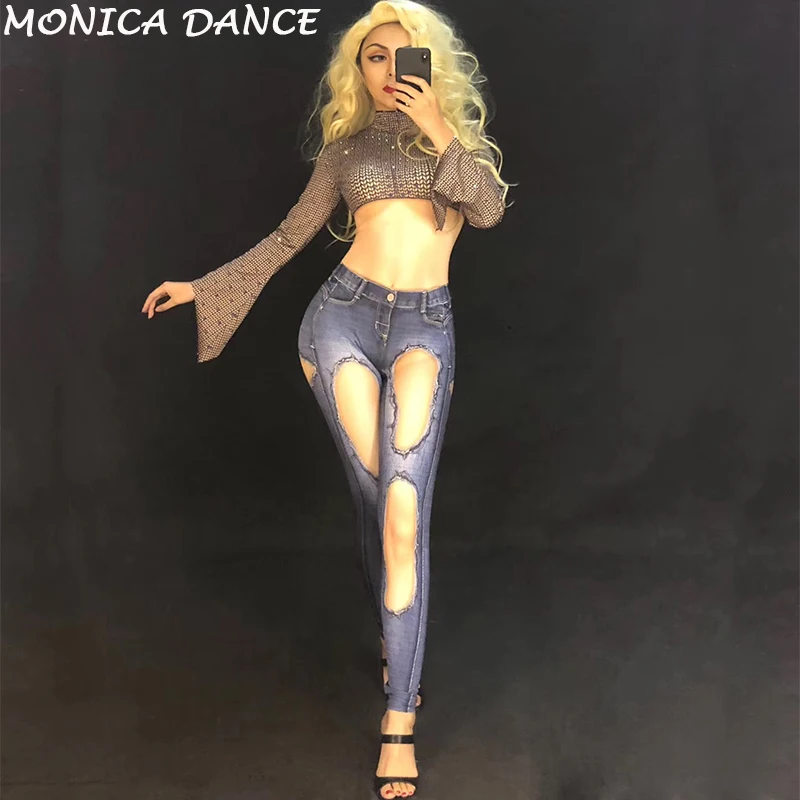 Women Sexy Stage Jeans Jumpsuit 3D Printed Sparkling Crystals Stage Wear Nightclub Party Performance Show Bling Dance Costumes
Women Sexy Stage Jeans Jumpsuit 3D Printed Sparkling Crystals Stage Wear Nightclub Party Performance Show Bling Dance Costumes