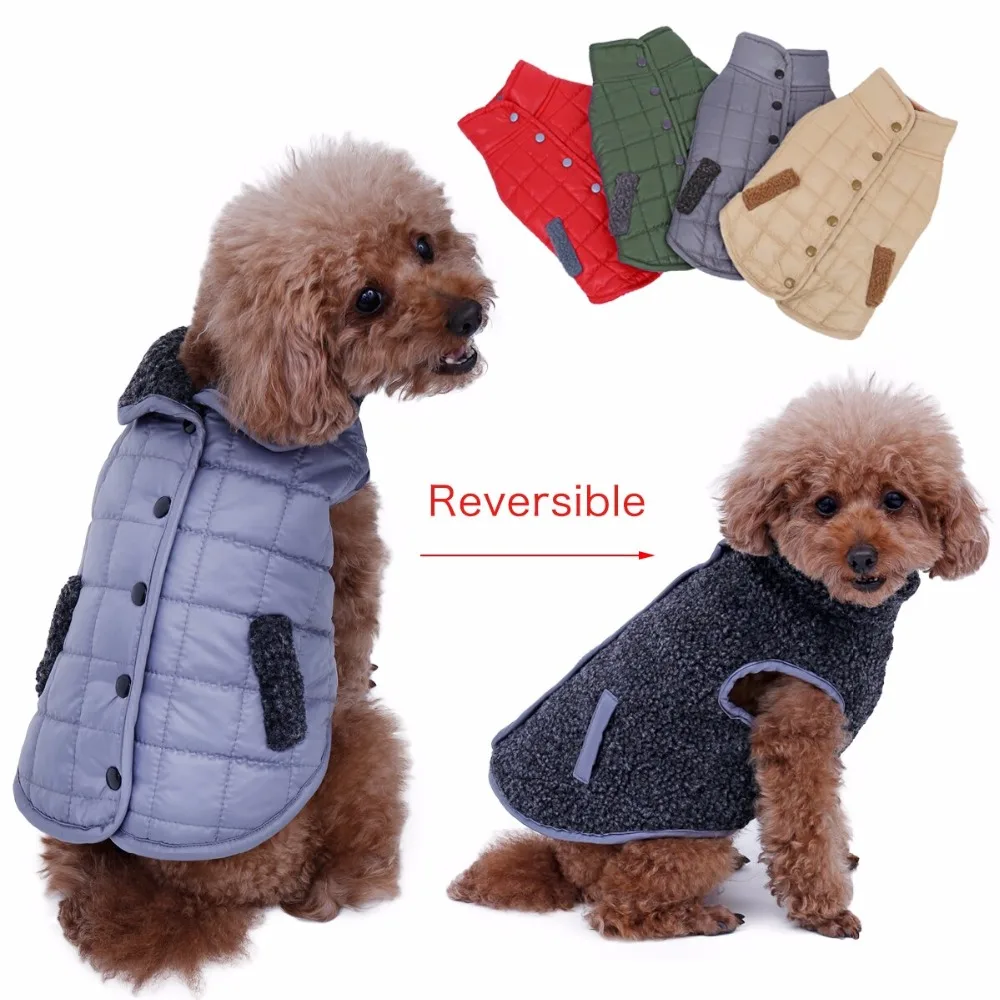 Dog Clothes Winter Windproof Lightweight Warm Coat Reversible Solid Soft Pet Jacket Autumn 4 Colors Size S-XL Available Pet Coat
Dog Clothes Winter Windproof Lightweight Warm Coat Reversible Solid Soft Pet Jacket Autumn 4 Colors Size S-XL Available Pet Coat