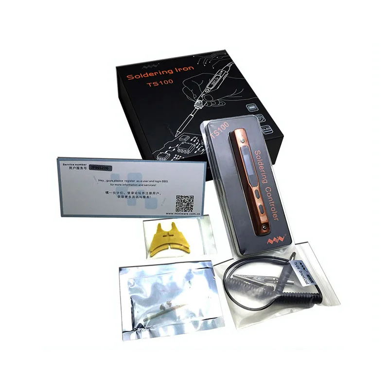 Original Golden TS100 Mini Electric Soldering Iron Programmable Smart Soldering Iron Kit With 2 Soldering Iron Tips
Original Golden TS100 Mini Electric Soldering Iron Programmable Smart Soldering Iron Kit With 2 Soldering Iron Tips