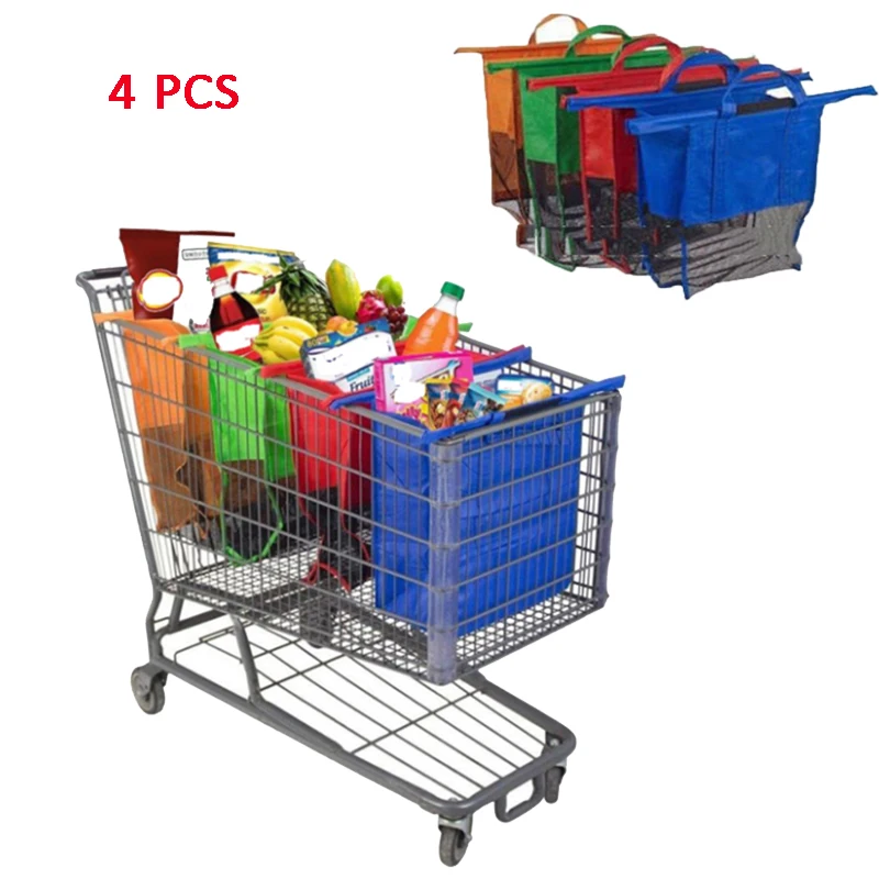 4pcs/Set Thicken Cart Trolley Supermarket Shopping Bags Foldable Reusable Eco-Friendly Shop Handbag Totes Recycle Shopping Bags
4pcs/Set Thicken Cart Trolley Supermarket Shopping Bags Foldable Reusable Eco-Friendly Shop Handbag Totes Recycle Shopping Bags