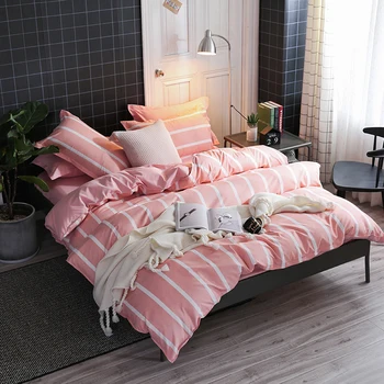 BEST.WENSD 2019 Simple stripes quilt cover set bedding set comfortable Pink single bed set bed clothes dekbedovertrek 1 persoons
BEST.WENSD 2019 Simple stripes quilt cover set bedding set comfortable Pink single bed set bed clothes dekbedovertrek 1 persoons