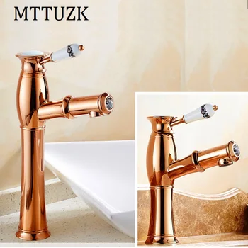 MTTUZK rose golden brass put out basin faucet Shampoo faucet hot and cold mixer taps porcelain handle with diamonds
MTTUZK rose golden brass put out basin faucet Shampoo faucet hot and cold mixer taps porcelain handle with diamonds