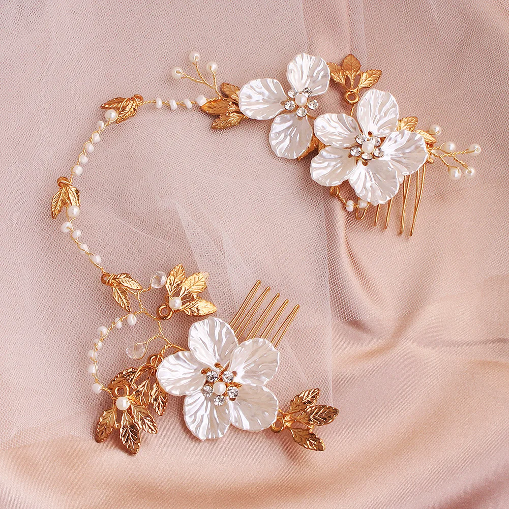 Gold Wedding Hair Combs Flower Leaf Hair Vine Headband Handmade Crystal Pearl Headpiece Tiara Bridal Accessories Party Jewelry
Gold Wedding Hair Combs Flower Leaf Hair Vine Headband Handmade Crystal Pearl Headpiece Tiara Bridal Accessories Party Jewelry