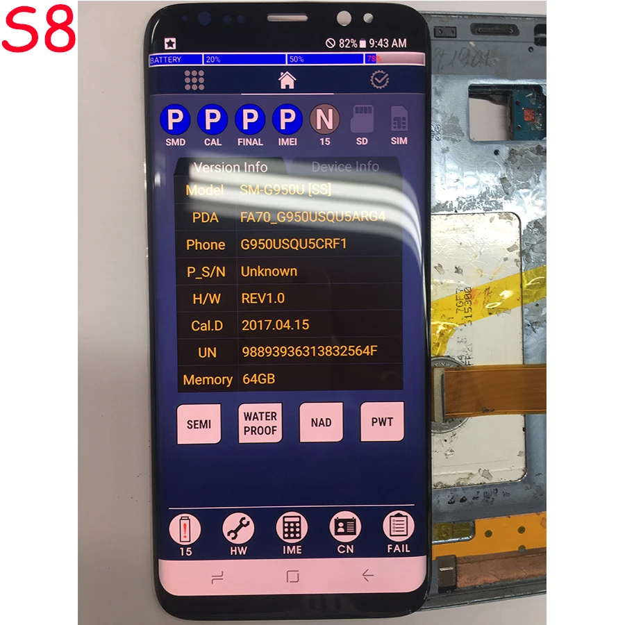 Display for S8 LCD +Frame Replacement for SAMSUNG Galaxy S8 G950 G950F Display S8 Plus G955 G955F Touch Screen Red Burn-Shadow (3)