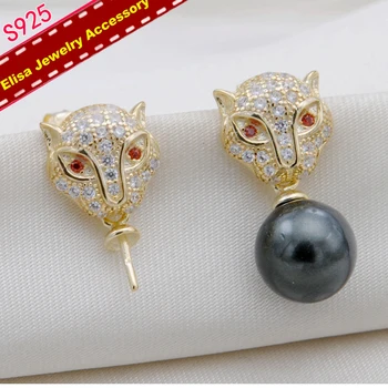 Leopard Design Pearl Drop Earrings Holder S925 Sterling Silver Pearl Earrings Fittings Women DIY Earrings Accessory 3Pairs/Lot
Leopard Design Pearl Drop Earrings Holder S925 Sterling Silver Pearl Earrings Fittings Women DIY Earrings Accessory 3Pairs/Lot