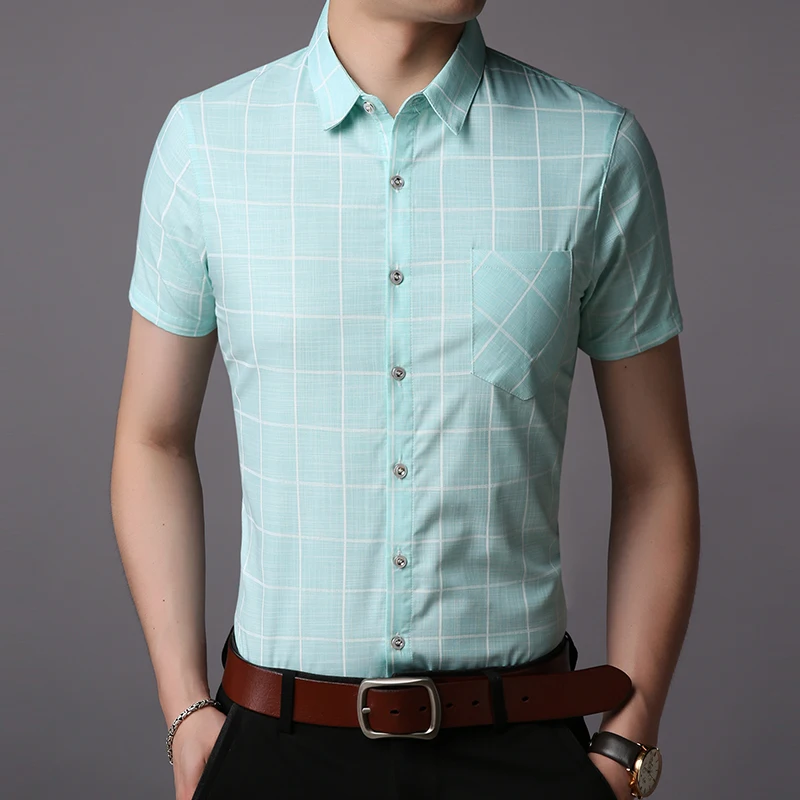 2019 Fashion Summer Brand Shirt Mens Plaid Workout High Qualit Short Sleeve Slim Fit Street Wear Top Grade Button Casual Clothes
2019 Fashion Summer Brand Shirt Mens Plaid Workout High Qualit Short Sleeve Slim Fit Street Wear Top Grade Button Casual Clothes