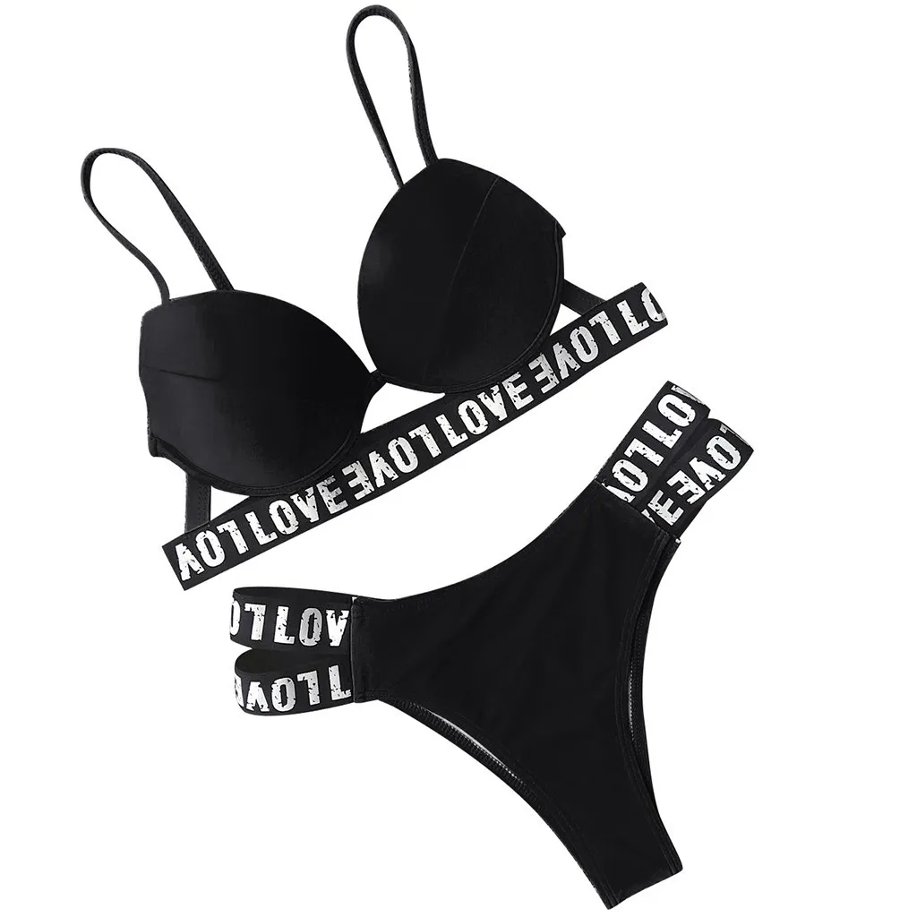 Sexy Bikini 2019 Bathing Suit Women Push Up Bikinis 2019 Mujer Letter Print Swimwear Maillot De Bain Femme Biquinis Feminino
Sexy Bikini 2019 Bathing Suit Women Push Up Bikinis 2019 Mujer Letter Print Swimwear Maillot De Bain Femme Biquinis Feminino
