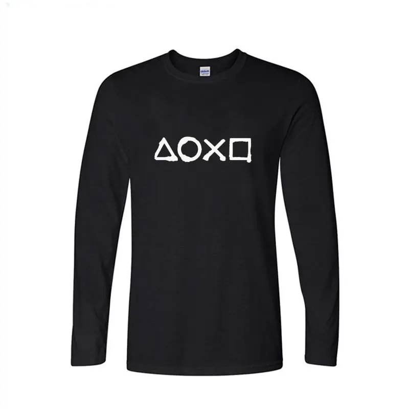 Новая модная Мужская хлопковая футболка Playstation кнопки на каждый день Футболка
