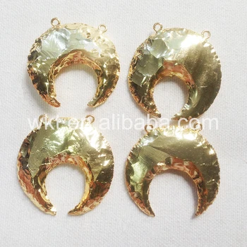 WT-P821 Double bails full gold trim pendant ,wholesale crescent shape Indian stone pendant for necklace
WT-P821 Double bails full gold trim pendant ,wholesale crescent shape Indian stone pendant for necklace