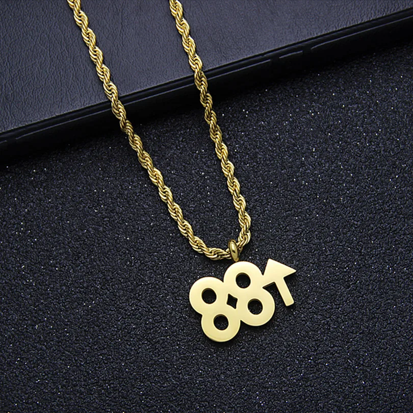 Double 8 Digital Necklace Hip Hop 88 Rising Pendant Silver Gold Stainless Steel Necklace Link Chain For Women Men Jewelry
Double 8 Digital Necklace Hip Hop 88 Rising Pendant Silver Gold Stainless Steel Necklace Link Chain For Women Men Jewelry