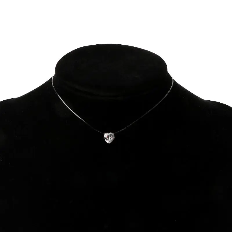 Invisible Heart Cubic Zirconia Stone Pendant Necklace Clear Fishing Line Chokers Necklace Birthday Gifts
Invisible Heart Cubic Zirconia Stone Pendant Necklace Clear Fishing Line Chokers Necklace Birthday Gifts