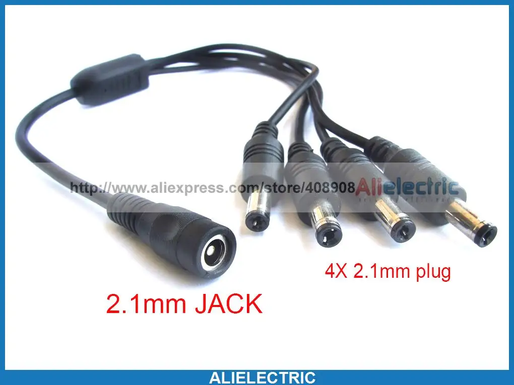 10pcs/lot 5.5 x 2.1mm Jack to 4 x 5.5mm x 2.1mm DC Plug for CCTV Surveillance Video Power 10pcs/lot 5.5 x 2.1mm Jack to 4 x 5.5mm x 2.1mm DC Plug for CCTV Surveillance Video Power<br><br>Aliexpress