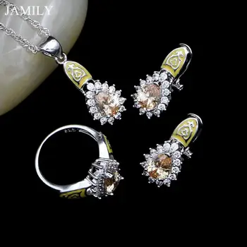 JAMILY Silver 925 Jewelry Sets For Women Engagement Decoration Champagne And White Cubic Zirconia Earrings/Pendant/Ring/Necklace
JAMILY Silver 925 Jewelry Sets For Women Engagement Decoration Champagne And White Cubic Zirconia Earrings/Pendant/Ring/Necklace