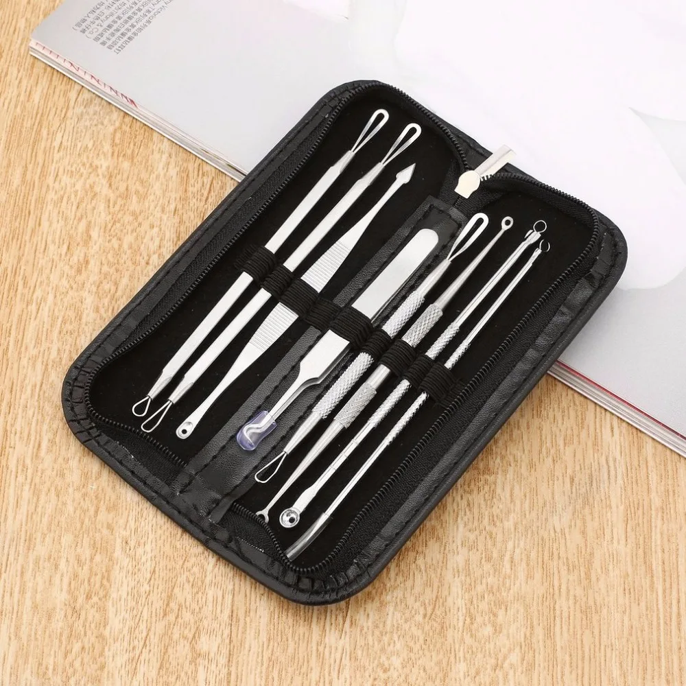 8 Pcs Blackhead Remover Tool Kit Pimple Acne Clip Needle Face Care Comedone Blemish Blackhead Extractor Tool with Leather Case
8 Pcs Blackhead Remover Tool Kit Pimple Acne Clip Needle Face Care Comedone Blemish Blackhead Extractor Tool with Leather Case