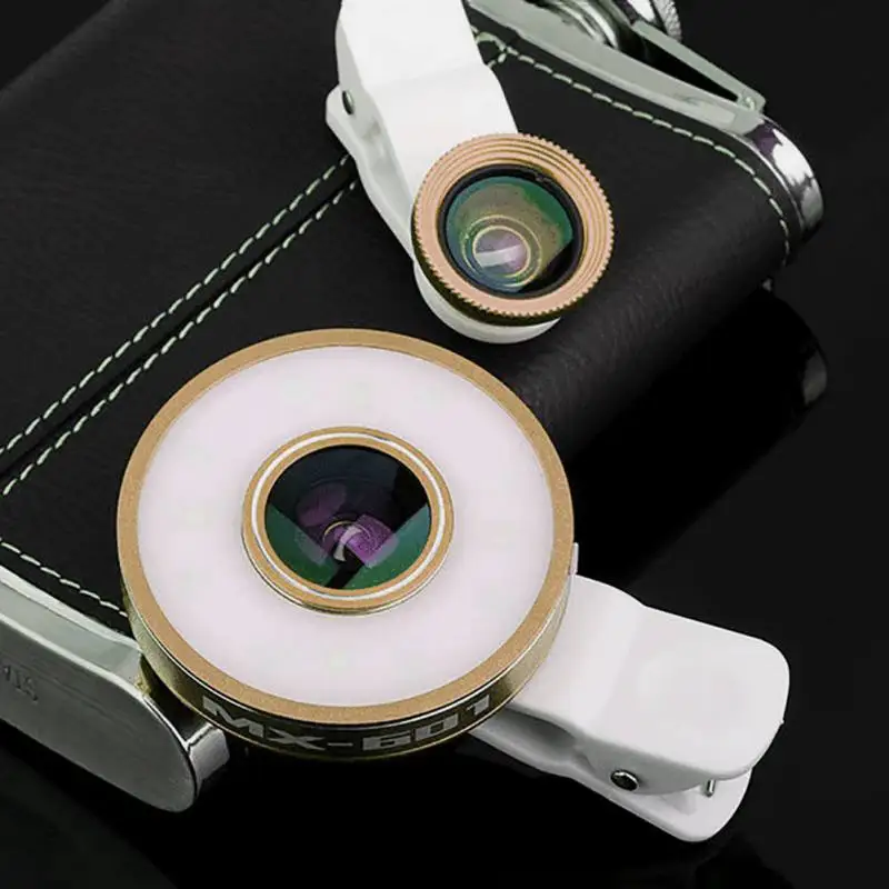 6 in 1 Universal Phone Camera Lens 0.65X Wide Angle +185 Degrees Fisheye +10X Macro +12 LED Flash Light Lens for Smartphone
6 in 1 Universal Phone Camera Lens 0.65X Wide Angle +185 Degrees Fisheye +10X Macro +12 LED Flash Light Lens for Smartphone