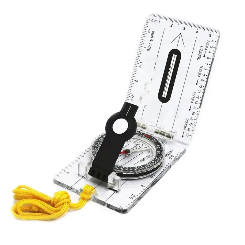 

Foldable Acrylic Magnifier Compass Precision Measuring Scales Ruler Outdoor Camping Hiking Climbing Portable Adventure Survival