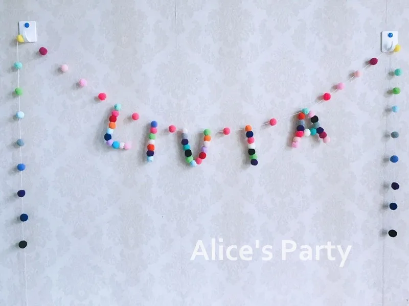 Personalized birthday letter buntings custom baby name bunting pompon balls room Pompoms garland furball felt party decoration
Personalized birthday letter buntings custom baby name bunting pompon balls room Pompoms garland furball felt party decoration