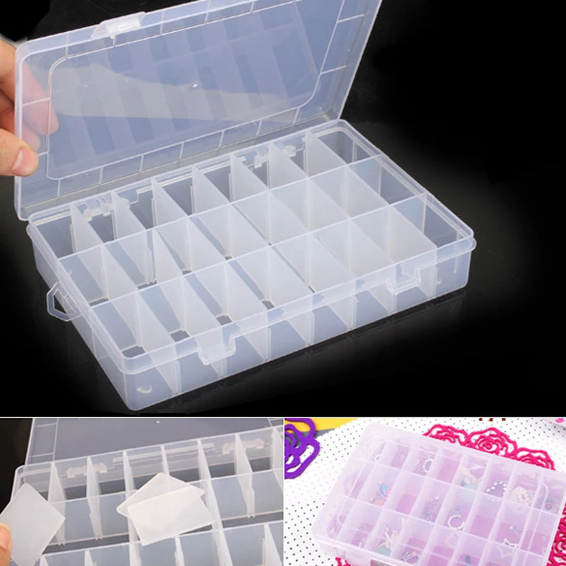 24 Grid Transparent Plastic Box Jewelry Earrings Nail Rhinestone Decorations Needles Thread Organizer Case Household Storage Box
24 Grid Transparent Plastic Box Jewelry Earrings Nail Rhinestone Decorations Needles Thread Organizer Case Household Storage Box