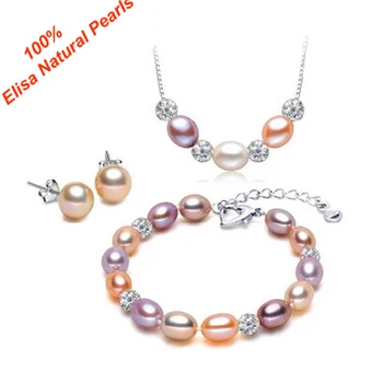 Beauty Crystal with Natural Pearl Jewelry Set Cultured Pearl Necklace Earrings Bracelet Set Elisa Design Elegant Girlfriend Gift
Beauty Crystal with Natural Pearl Jewelry Set Cultured Pearl Necklace Earrings Bracelet Set Elisa Design Elegant Girlfriend Gift