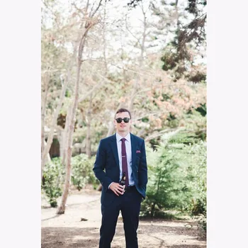 Notch Lapel Navy Blue Mens Suit Formal Office Business Terno Slim Fit wedding suits for men Custome Homme Fit (Jacket+Pant+Tie) 
Notch Lapel Navy Blue Mens Suit Formal Office Business Terno Slim Fit wedding suits for men Custome Homme Fit (Jacket+Pant+Tie)