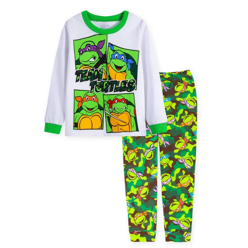 Baby Boys Girls Clothes Set Teenage Mutant Ninja Turtles Autumn Winter Sleepwear Kids Clothing Set Children Sport Suit T-shirts+pants Pajamas Sets (10)