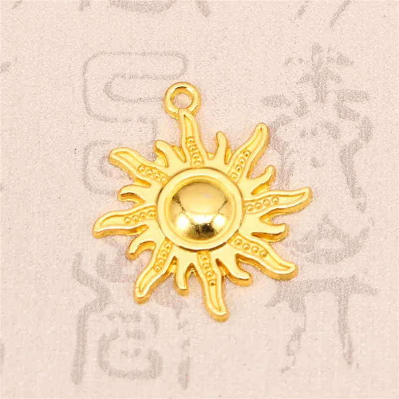 12 шт. антикварные золотые подвески sunburst для изготовления ювелирных изделий