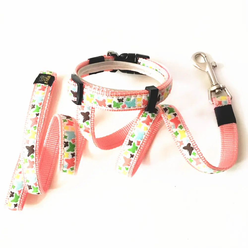 Nylon Pet dog collar leads 1 Set Butterfly Printed Lovely puppy dog collars leash
Nylon Pet dog collar leads 1 Set Butterfly Printed Lovely puppy dog collars leash