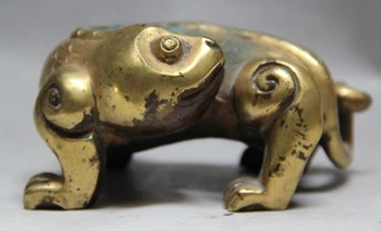 bi001583 4" Chinese Bronze 24K Gold Gilt Folk Feng Shui animal Beast sculpture Statue
bi001583 4" Chinese Bronze 24K Gold Gilt Folk Feng Shui animal Beast sculpture Statue