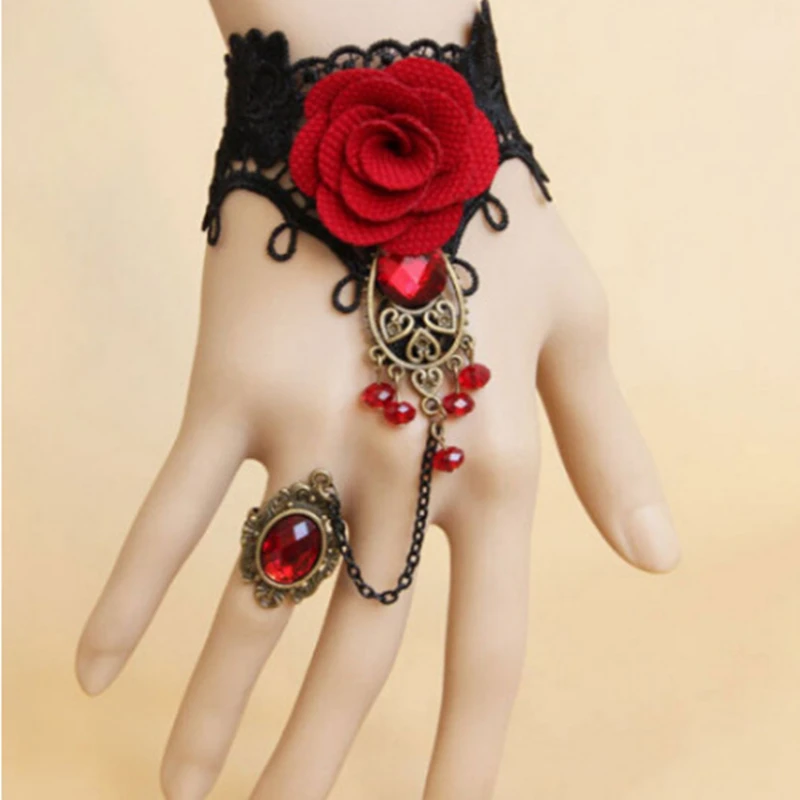 Misheng Fashion Lady Bracelet Dark Loli Gothic Style Lace Rose Red Crystal Bracelet Jewelry Accessories Free Shipping
Misheng Fashion Lady Bracelet Dark Loli Gothic Style Lace Rose Red Crystal Bracelet Jewelry Accessories Free Shipping