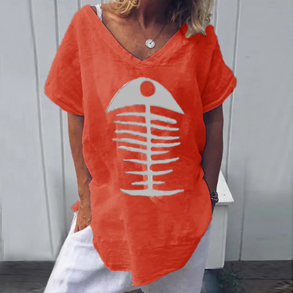 Feitong Blouse Women 2019 Autumn Summer Plus Size Stylish Fish Bone Print Short Sleeve Sexy V-Neck Blouse Shirt блузка женская
Feitong Blouse Women 2019 Autumn Summer Plus Size Stylish Fish Bone Print Short Sleeve Sexy V-Neck Blouse Shirt блузка женская