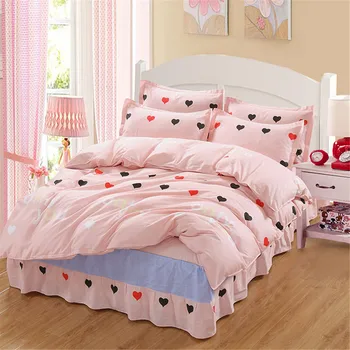 Pink cute Lovely bed skirt bedding set red Black Pattern Print Duvet Cover King queen full twin kid girl decor bedroom textiles
Pink cute Lovely bed skirt bedding set red Black Pattern Print Duvet Cover King queen full twin kid girl decor bedroom textiles
