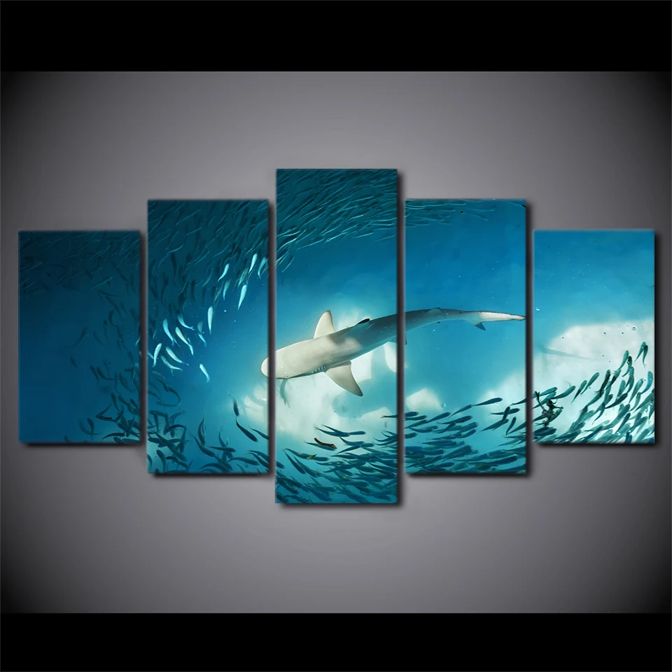 Modern Wall Art Home Decoration Pictures Canvas Painting Poster 5 Panel Shark Ocean For Living Room HD Cuadros Printed Frame
Modern Wall Art Home Decoration Pictures Canvas Painting Poster 5 Panel Shark Ocean For Living Room HD Cuadros Printed Frame
