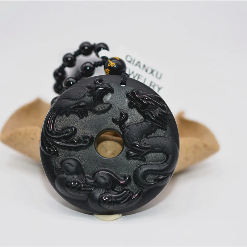 QIANXU Drop Shipping Black Obsidian Dragon and Phoenix with Mandarin Duck Jade Pendant Jade Jewelry Fine Jewelry
QIANXU Drop Shipping Black Obsidian Dragon and Phoenix with Mandarin Duck Jade Pendant Jade Jewelry Fine Jewelry