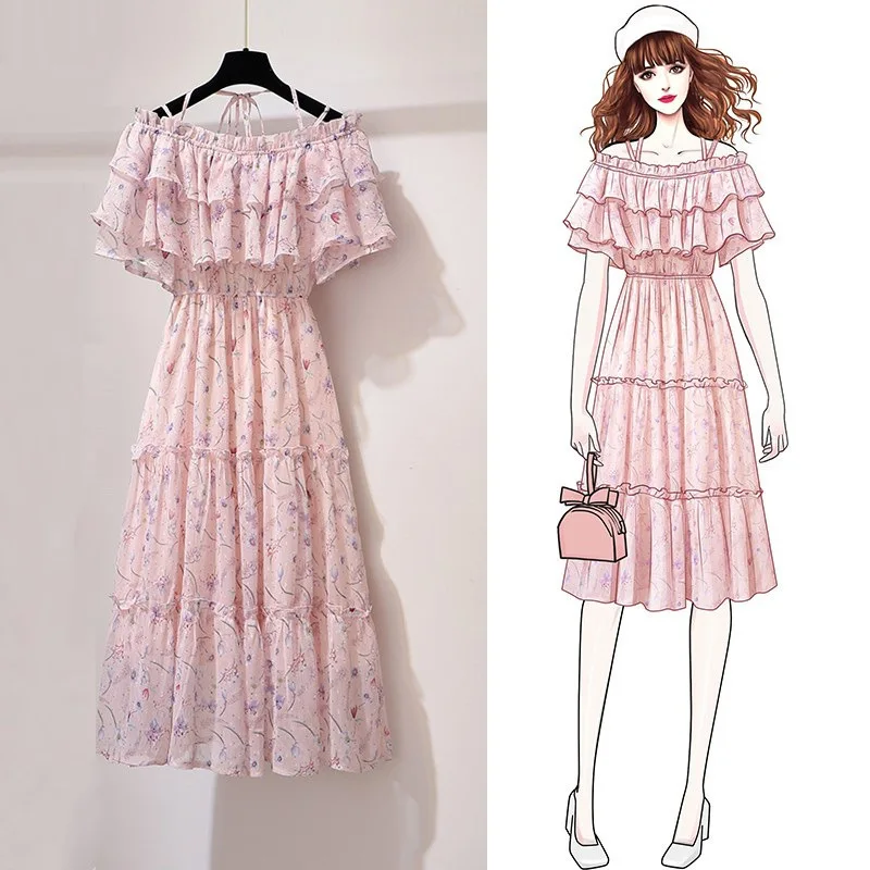 2019 New Arrival Casual Off Shoulder Beach Dress Floral Print Woman Dress Chiffon Female Ruffles Midi Party Dress Vestidos S-2XL
2019 New Arrival Casual Off Shoulder Beach Dress Floral Print Woman Dress Chiffon Female Ruffles Midi Party Dress Vestidos S-2XL