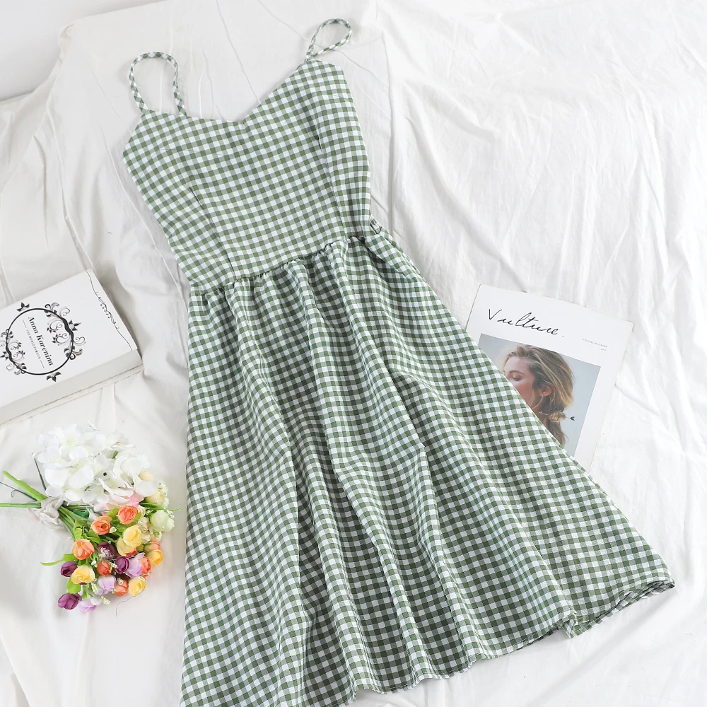 2019 Women Summer V-neck Plaid Spaghetti Strap Dress Sundress Mori GIrl Preppy Style Boho Beach Holdiay High Waist A-line Dress
2019 Women Summer V-neck Plaid Spaghetti Strap Dress Sundress Mori GIrl Preppy Style Boho Beach Holdiay High Waist A-line Dress