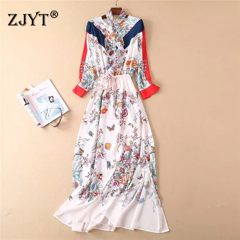 New Spring Runway Maxi Dress 2019 Women Fashion Long Sleeve Bow Tie Bandage Floral Print Casual Vacation Beach Dresses Vestidos
New Spring Runway Maxi Dress 2019 Women Fashion Long Sleeve Bow Tie Bandage Floral Print Casual Vacation Beach Dresses Vestidos
