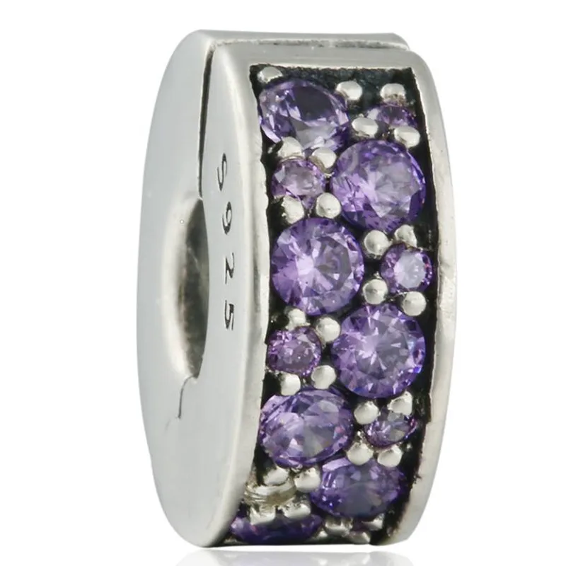 Spring New Purple CZ Pave Stopper Lock Clip Charm Beads 925-Sterling-Silver Fine Jewelry DIY Accessories Fit Pandora Bracelet
Spring New Purple CZ Pave Stopper Lock Clip Charm Beads 925-Sterling-Silver Fine Jewelry DIY Accessories Fit Pandora Bracelet