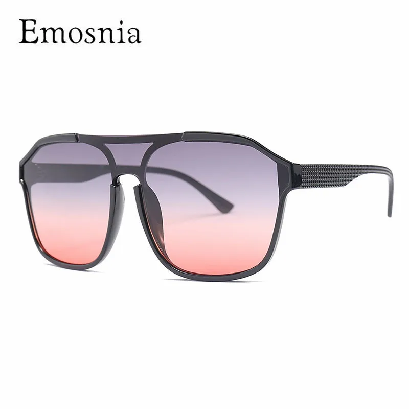 Фото Женские квадратные солнцезащитные очки большие цветные в цельной оправе