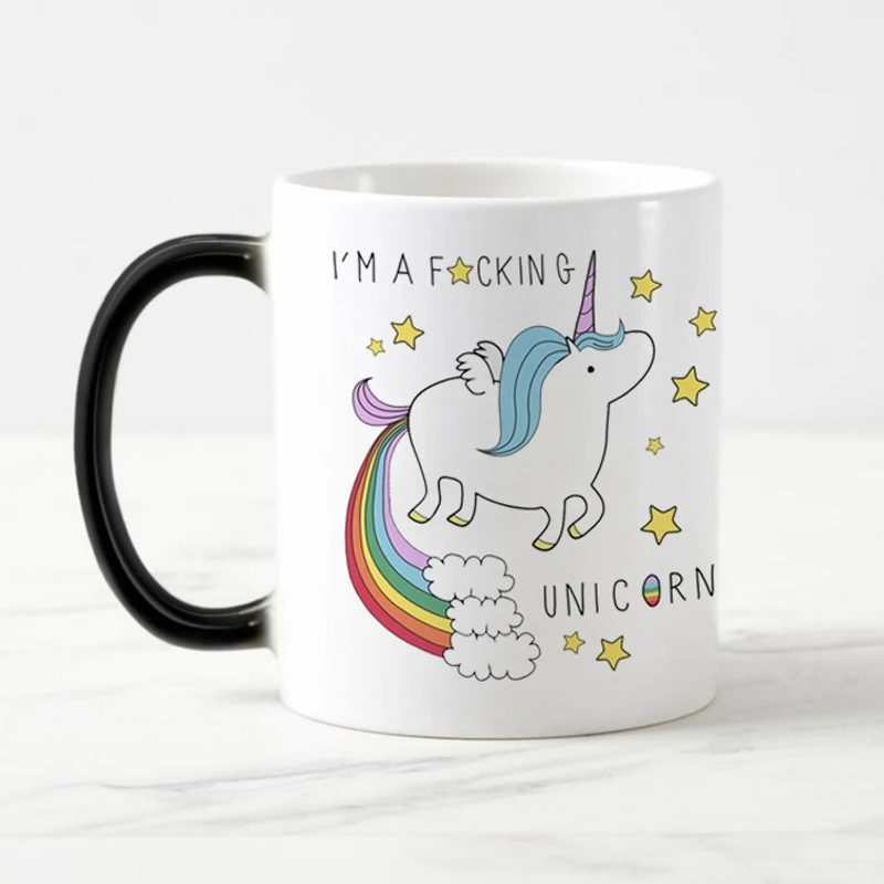 Funny unicorn cartoon Color Changing mugs Magic heat sensitive Coffee Mug bone china tea cup as a gift
Funny unicorn cartoon Color Changing mugs Magic heat sensitive Coffee Mug bone china tea cup as a gift